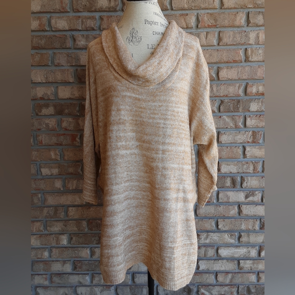 Anthropologie Field & Flower Cotton Blend Lagenlook Cowl Neck Sweater.